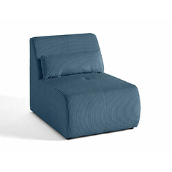 Lisa Design Onyx - fauteuil sans accoudoirs - en velours côtelé Onyx - fauteuil sans accoudoirs - en velours côtelé - Bleu