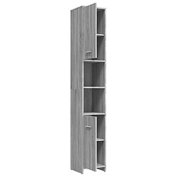 Maison Chic Armoire de bain,Meuble de rangement de salle de bain,Meuble haut Sonoma gris 30x30x183,5 cm Bois d'ingénierie -GKD984404 pas cher