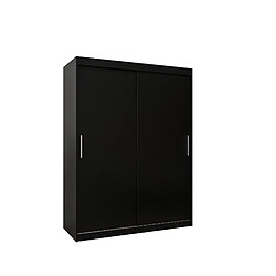 Abiks Meble Armoire Tokyo à portes coulissantes 200/150/62 2 portes (noir/noir) 