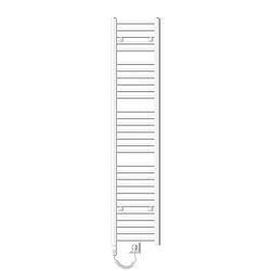 ECD Germany Radiateur sèche-serviettes électrique avec résistance 1200W - 300 x 1800 mm - Blanc - droit avec raccordement latéral - Sèche serviettes