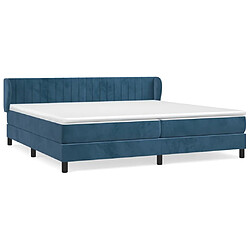 vidaXL Sommier à lattes de lit et matelas Bleu foncé 200x200cm Velours