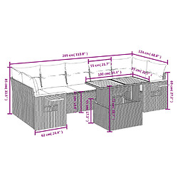 Avis vidaXL Salon de jardin avec coussins 8 pcs beige résine tressée