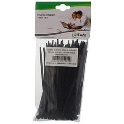 Attaches de câble InLine® longueur 160 mm largeur 4,8 mm noir 100 pcs.