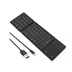 Chrono Clavier, clavier pliable avec connexion filaire USB et Bluetooth, clavier pliable rechargeable portable mince silencieux UK Layout (noir)