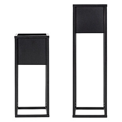 Ecd Germany ML-Design Set of 2 flower stands, black, 21x50/70x21 cm, powder-coated metal