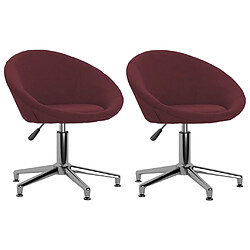 vidaXL Chaises à manger pivotantes lot de 2 violet tissu 