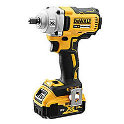 DeWalt Boulonneuse 12 à chocs compact XR 18V 5Ah LiIon 2 batteries Coffret TSTAK DCF894P2QW