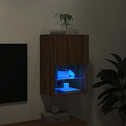 Maison Chic Meuble TV avec lumières LED, Banc TV pour salon, Meuble de rangement chêne marron 40,5x30x60 cm -GKD84487 pas cher