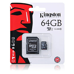 Appetitissime MicroSDXC 64Go Kingston CL10 UHS-I Sous blister + adaptateur