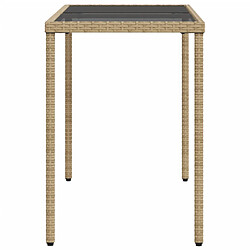 Acheter vidaXL Table de jardin dessus en verre beige 115x54x74 cm poly rotin