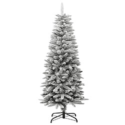 vidaXL Sapin de Noël artificiel mince avec neige floquée 120 cm PVC/PE