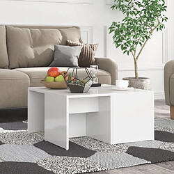 vidaXL Tables basses 4 pcs blanc brillant 33x33x33cm bois d'ingénierie