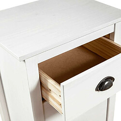 Maison Chic Commode Buffet - Meuble de rangement Hill Blanc 46x35x80 cm Bois de pin solide -GKD65121 pas cher