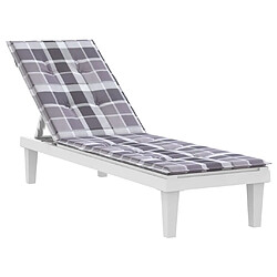 Avis Maison Chic Coussin Confort | pouf | Coussin de chaise de terrasse carreaux gris (75+105)x50x3 cm -GKD69586