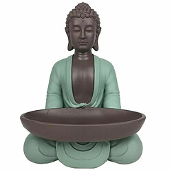 Zen'Arôme Statue Bodhi avec plateau vide poche en polyrésine. Statue Bodhi avec plateau vide poche en polyrésine