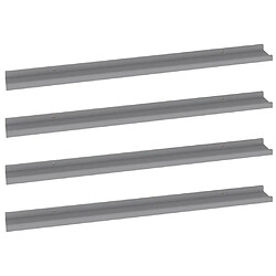 vidaXL Étagères murales 4 pcs Gris 100x9x3 cm