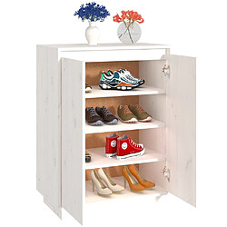 Avis vidaXL Armoire à chaussures Blanc 60x35x80 cm Bois de pin massif