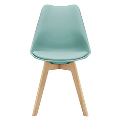 Helloshop26 Lot de 2 chaises siège de salle à manger cuisine scandinave similicuir hêtre 81 cm vert 03_0002771