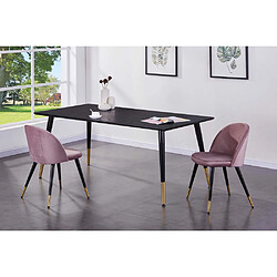 Venture Home Table de repas en MDF et acier Dipp 180 x 90 cm noir et cuivre.