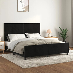 vidaXL Cadre de lit sans matelas noir 160x200 cm velours 