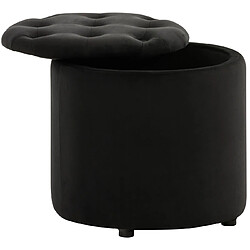 Decoshop26 Pouf tabouret coffre avec espace de rangement en tissu velours noir 42x44cm TABO10082