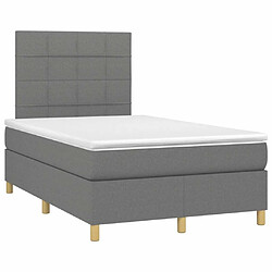 Maison Chic Lit adulte- Lit + matelas,Sommier à lattes de lit avec matelas gris foncé 120x190cm tissu -GKD15184