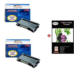 T3AZUR – Lot 2 Toner compatible Brother DCP8110DN / DCP8250DN+ Pack 20 papiers photos A6 230gr 