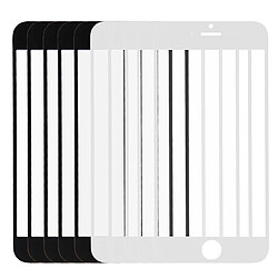 Wewoo Pour iPhone 6 Lentille extérieure blanc en verre d'écran avant 5 PCS Noir + 5 PCS pièce détachée 