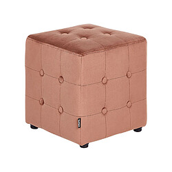 Beliani Pouf en velours 36 x 36 cm rose pêche WISCONSIN