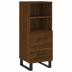 Maison Chic Buffet,Meuble de Rangement,commode pour salon,Cuisine Chêne marron 34,5x34x90 cm Bois d'ingénierie -MN84605