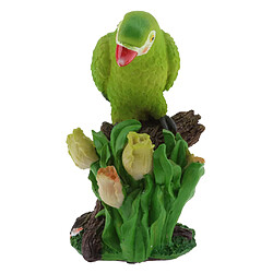 Perroquet Figurines Statues Mini Résine Artisanat Miniature Décor Jardin Art Vert fournitures de jardin féerique