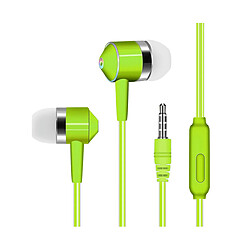 LUUCOZK Écouteurs intra-auriculaires universels avec prise 3,5 mm pour musique, basses, casques de sport avec micro - Vert 