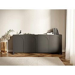 Vente-Unique Buffet avec 4 portes en MDF - Noir - DELANYA 