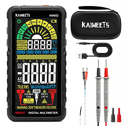 KAIWEETS KM602 Multimètre numérique intelligent KAIWEETS KM602 Multimètre numérique intelligent, compteur True-RMS 6000 points, batterie rechargeable 1200mAh - Noir