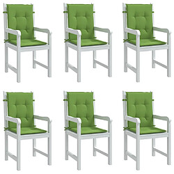 vidaXL Coussins de chaise à dossier bas lot de 6 vert mélangé tissu