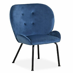 Paris Prix Fauteuil Design en Velours Giovanni 86cm Bleu