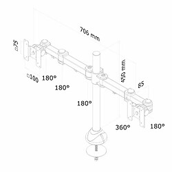 Support de table d'écran Neomounts Noir 27"