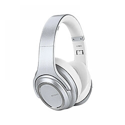 General Casque Bluetooth sur l'oreille, casque stéréo pliable léger sans fil et filaire avec micro, contrôle du volume, casque Bluetooth 5.0 pour voyage/tablette/PC(argent) 