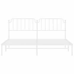 Maison Chic Cadre/structure de lit métal et tête de lit pour adulte - Lit Moderne Chambre blanc 200x200 cm -MN70571 pas cher