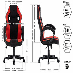 Sense7 SENSE 7 Prism | Siège Gamer Fabric Gaming Chair noir et rouge pas cher