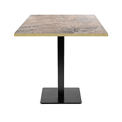 Restootab Table 70x70cm - modèle Milan marbre grec chants laiton