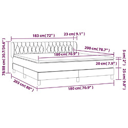 vidaXL Sommier à lattes de lit et matelas Bleu foncé 180x200cm Velours pas cher