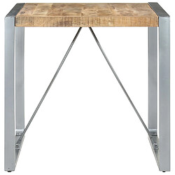 vidaXL Table à manger 80x80x75 cm bois de manguier brut