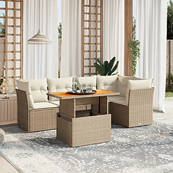 vidaXL Salon de jardin avec coussins 5 pcs beige résine tressée 