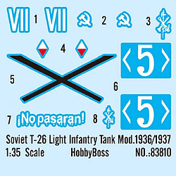 Hobby Boss Maquette Char Soviet T-26 Light Infantry Tank Mod.1936/1937 pas cher