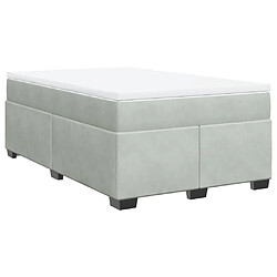 Vidaxl Sommier à lattes de lit et matelas Gris clair 120x200cm Velours 