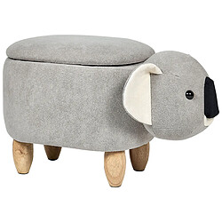 Beliani Tabouret enfant en velours gris COALA