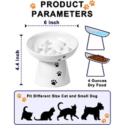 Avis YYHY Y YHY Bol pour Chat en céramique de 15 cm/120 ML avec Alimentation Lente - Blanc