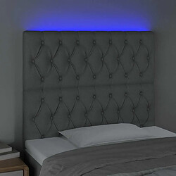 Avis Maison Chic Tête de lit scandinave à LED,meuble de chambre Gris clair 90x7x118/128 cm Tissu -MN52420