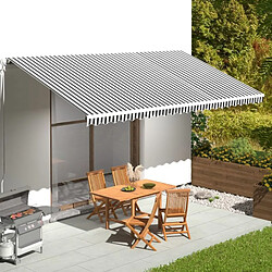 vidaXL Tissu de remplacement pour auvent Anthracite et blanc 6x3 m